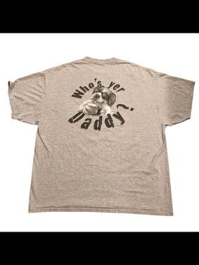 Vintage 90s Big Dogs Who's Yer Daddy Graphic Tee XL 25.5x30